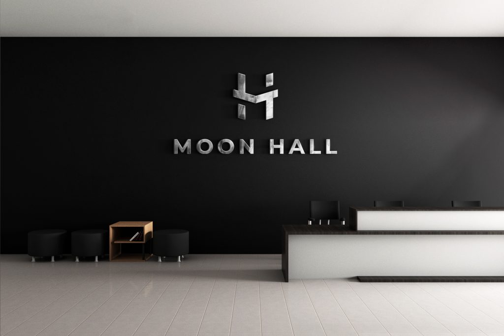 Indoor signage for Moon Hall in Orlando